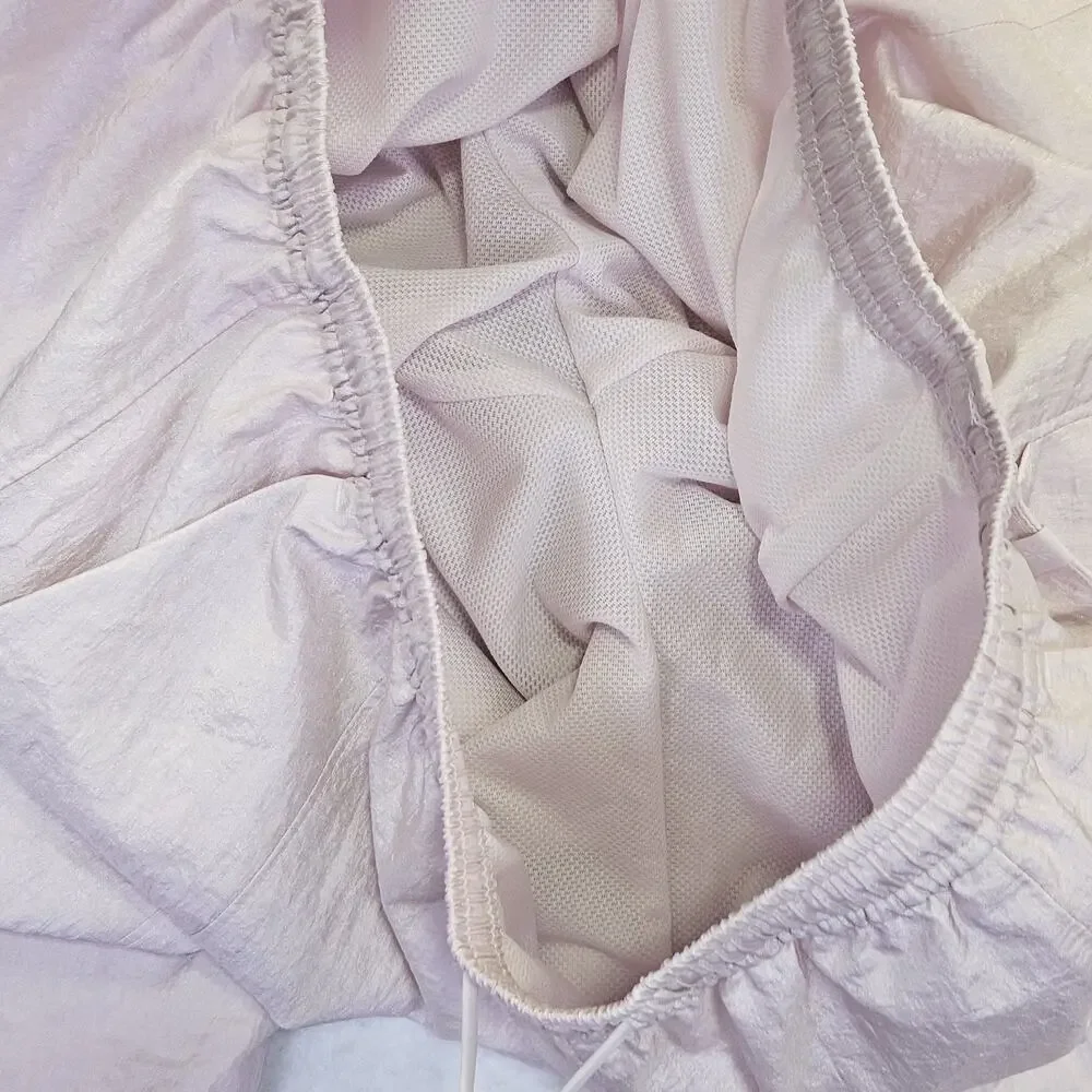 Athleta Girl Daybreak Jogger XL 14 Pink Athleisure Mesh Lined Crinkle Nylon Pant